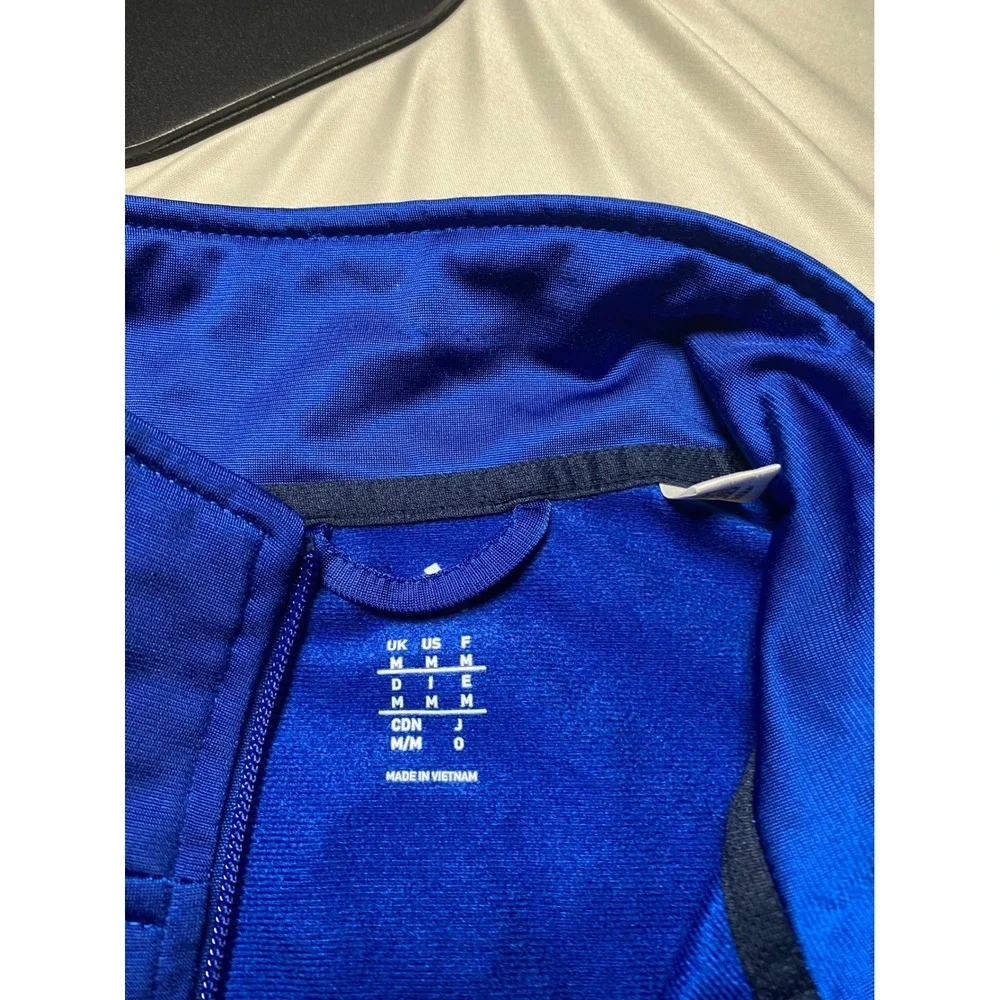 Adidas Mens Blue Three Stripe Full Zip Track Jacket S90419 Size Medium